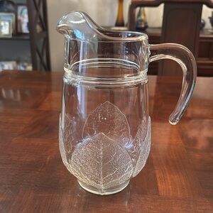 Aspen Leaf Arcoroc Pitcher Made in France